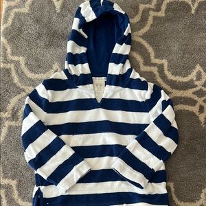 Pottery Barn Kids Blue and White Striped Hoodie